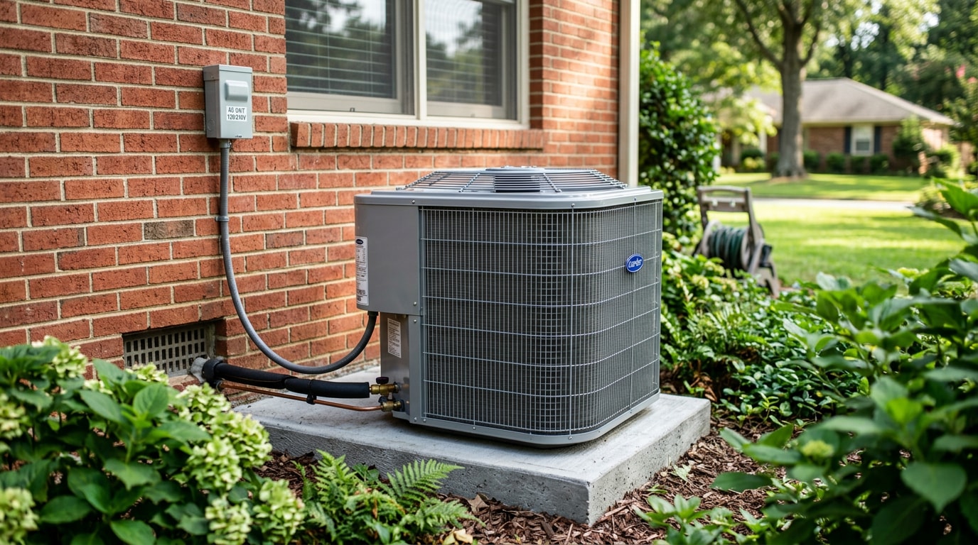 Residential outdoor AC condenser unit maintained at a Kernersville, NC home Residential outdoor AC condenser unit maintained at a Kernersville, NC home